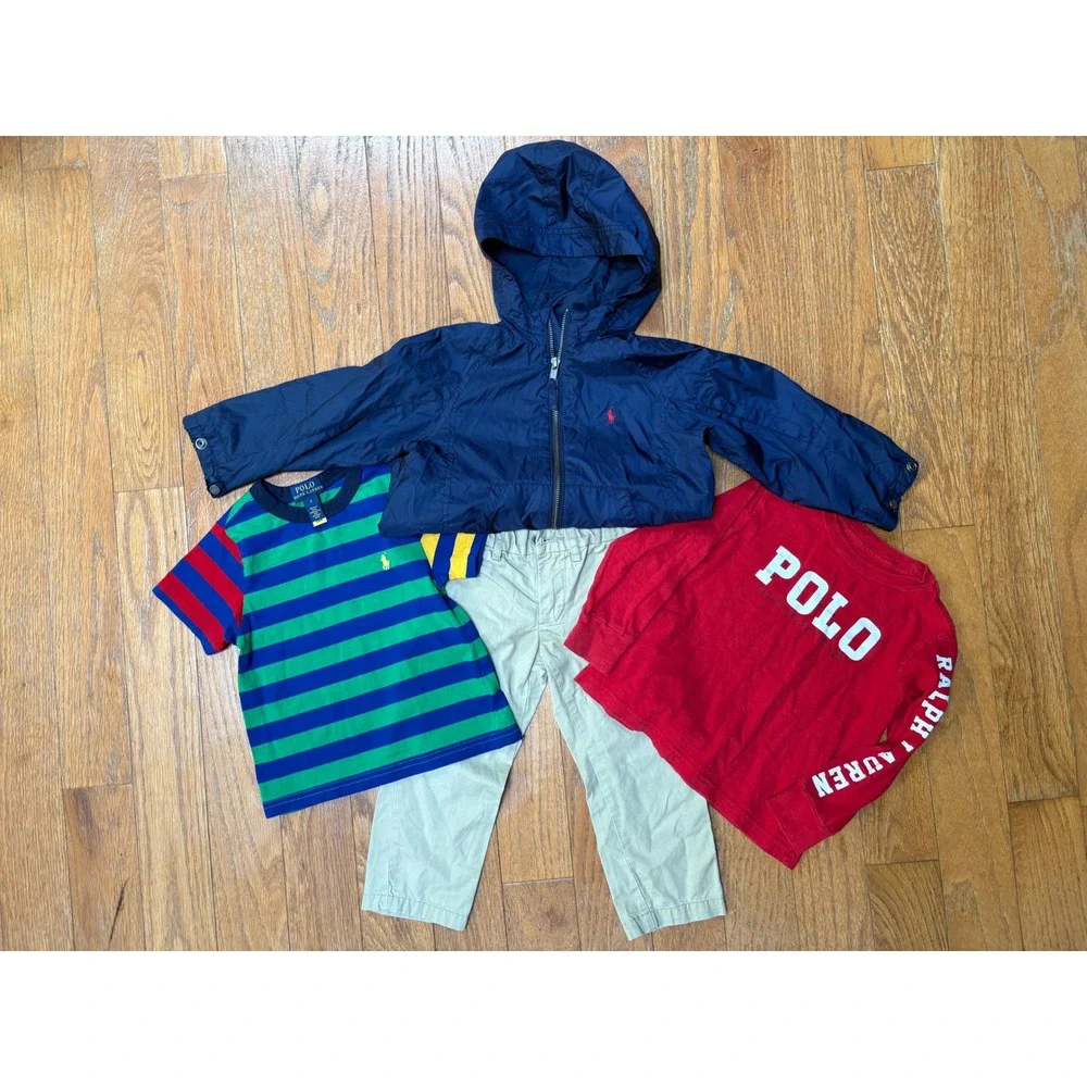 Polo Ralph Lauren Boys 2T 4Pc Outfit Lot Windbreaker Chinos Shirts